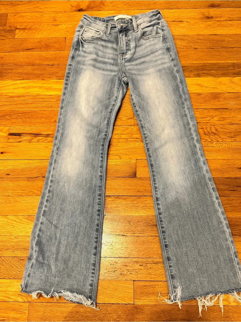 Risen Mid-Rise Bootcut Stretch Jeans Size 0/24 Light Wash - Picture 1 of 6